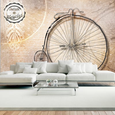 Papier peint intissé panoramique Vintage et Retro Vintage bicycles - sepia EDEN
