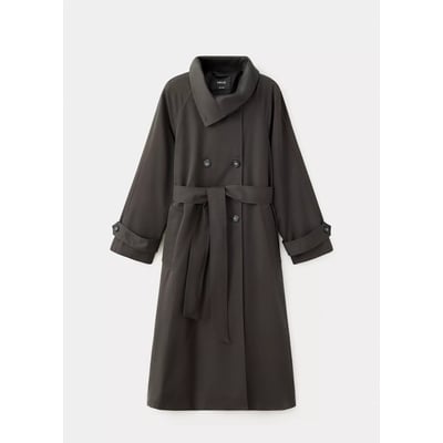 Trench long avec col montant et ceinture MANGO