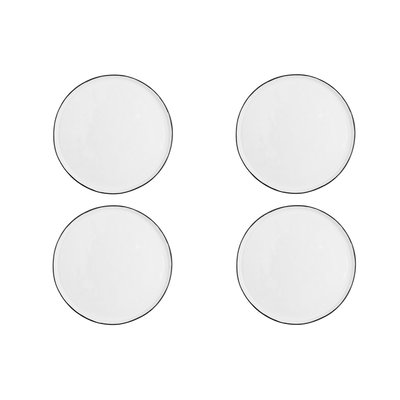 Lot de 4 assiettes plates en grès, PURE BJORN