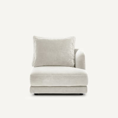 Demi-canapé droit, modulable en velours de lin, TIBERIO AM.PM