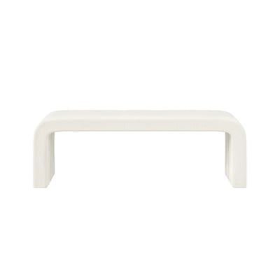 Riven Curved Chenille Boucle Upholstered Bench ÉDITÉ