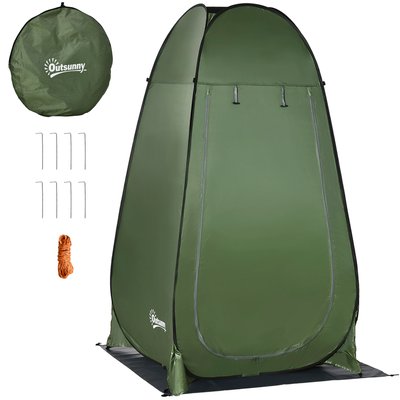 Tente de douche pliable pop-up polyester vert OUTSUNNY