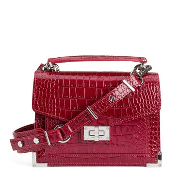 Emily Embossed Handbag in Mock Croc Leather, Small THE KOOPLES