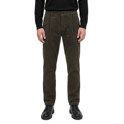 Pantalon en velours côtelé modèle Osby, à plis et coupe fuselée en pur coton biologique MARC O'POLO