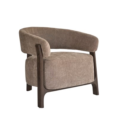 Fauteuil en bois et velours  HENRI BERAH GETAH
