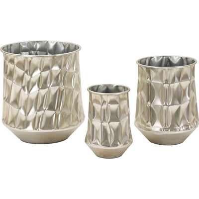 Lot de 3 vases en fer facetté GLAM RECOLLECTION
