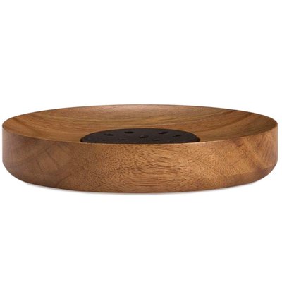 Porte savon en acacia rond 12x12x2cm WADIGA