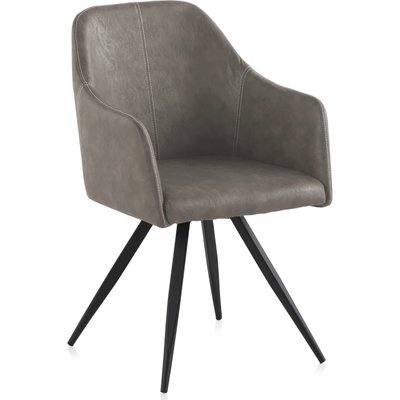 Fauteuil confort en simili cuir  style industriel pieds métal RECOLLECTION