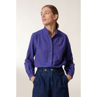 Camisa de rayas CAITH con cuello mao LEON & HARPER