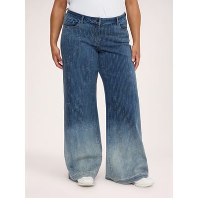 Jean Wide Leg avec pluie de strass FIORELLA RUBINO