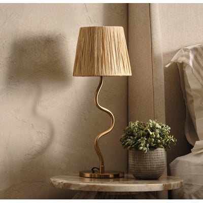 Wesley Wriggle Table Lamp in Brushed Aged Brass ÉDITÉ
