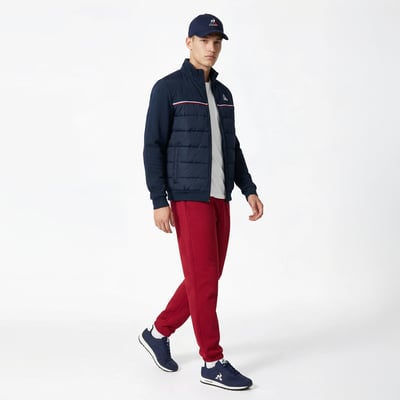 Veste zippée matelassée bi-matière avec détail tricolore Tricolores LE COQ SPORTIF
