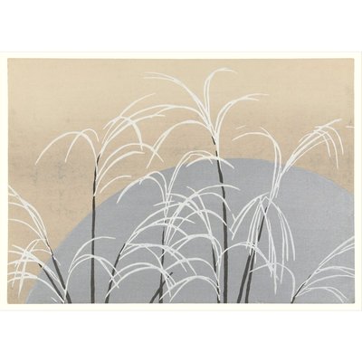 Affiche dessin japonais Ukiyo-e  Moon and winter grasses THE DYBDAHL CO