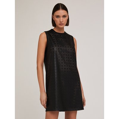 Robe fourreau ajourée en tissu enduit avec doublure intérieure de couleur contrastante MOTIVI