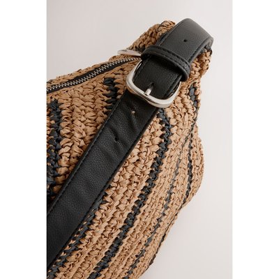 Sac à bandoulière rayé aspect paille NEXT