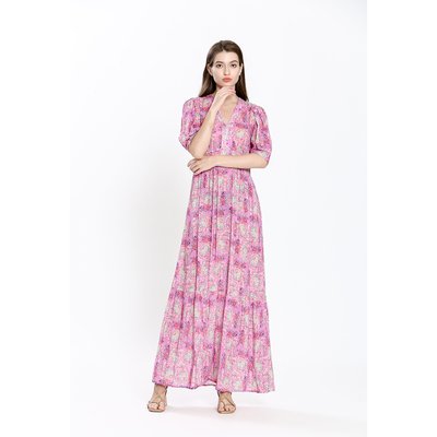 Robe longue imprimée, col V SEE U SOON