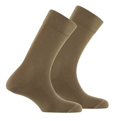 Lot de 2 paires de chaussettes pur fil d'écosse unies MADE IN FRANCE KINDY