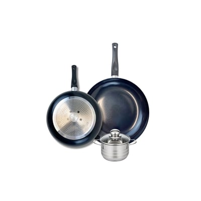 Batterie 2 poêles 24/28cm + 1 faitout 12cm PRIMA BRILLANT ELO