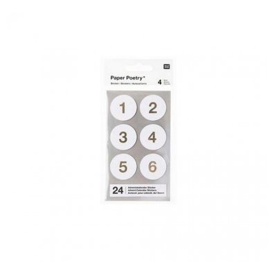 Autocollant nombres Calendrier de l avent 24 pcs RICO DESIGN