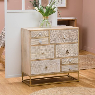 Commode en bois de manguier et métal  VIC MADE IN MEUBLES 