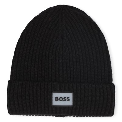 Chapeau tricoté avec insigne BOSS KIDSWEAR