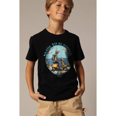 T-shirt garçon col rond avec imprimé squelette à moto sur le devant DWAIN DEELUXE