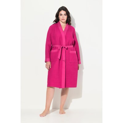 Peignoir, col châle, ceinture, tissu gaufré ULLA POPKEN