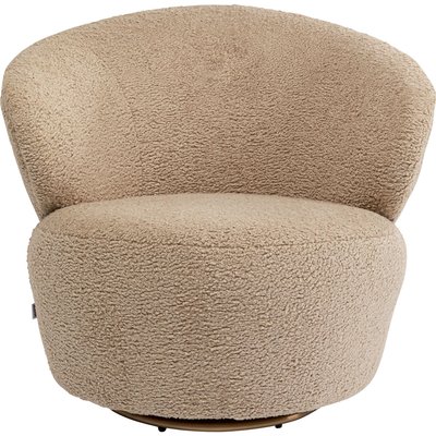 Fauteuil pivotant en polyester bouclé, CARELLA KARE DESIGN
