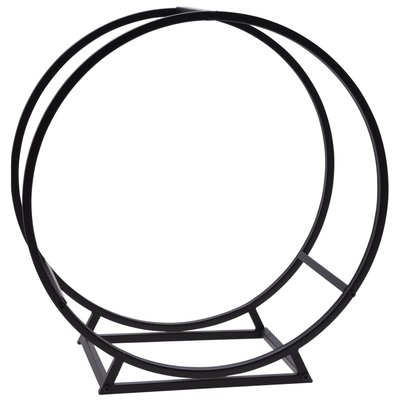 Range bûches cercle pour intérieur en métal noir 50x25x51.5cm WADIGA