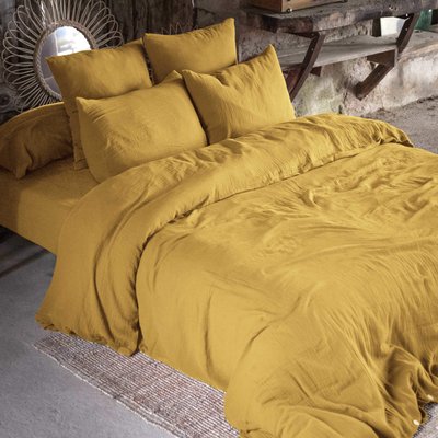 Parure de lit double gaze de coton TERRE DE NUIT