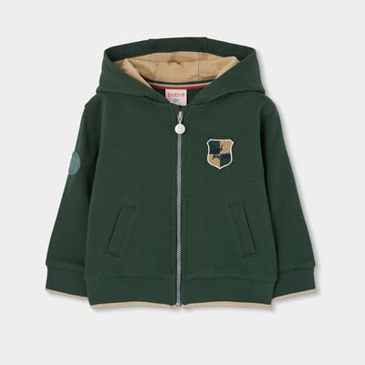 Sweat garçon en molleton avec capuche et patch BOBOLI
