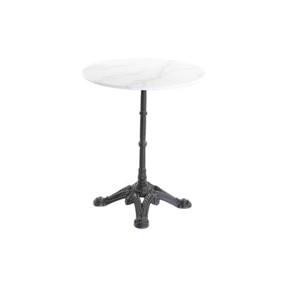 Table bistrot ronde en marbre blanc et métal noir L60 cm CONTY MILIBOO