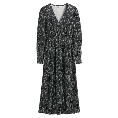 Robe longue cache-cœur, à pois LA REDOUTE COLLECTIONS