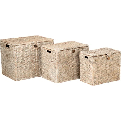 Coffres rectangulaires en jacinthe d'eau, Lot de 3 RECOLLECTION