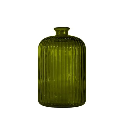 Vase en verre recyclé strié h 23 cm KOKILLE SENSEI MAISON