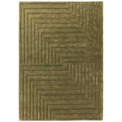 Tapis pure laine uni tufté main relief SQUARE NOVATREND