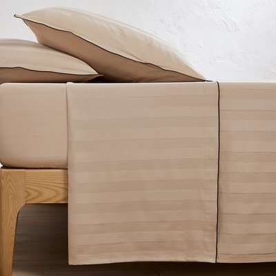 Drap plat satin de coton lavé, Victor rayé LA REDOUTE INTERIEURS
