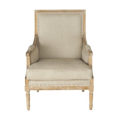 Fauteuil Bergère en chêne massif et tissu L68 cm - LOUIS XVI SIGNATURE