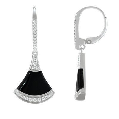 LEGENDE - Ohrringe aus Silber, schwarzer Achat, Zirkonoxid von Charles Garnier CHARLES GARNIER