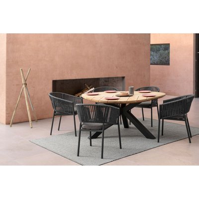 Table de jardin forme galet en teck et aluminium L160 - CAP FERRET HELLIN, DEPUIS 1862