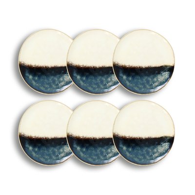 Lot de 6 assiettes à dessert en grès 20,5cm, KATANGA OGO LIVING