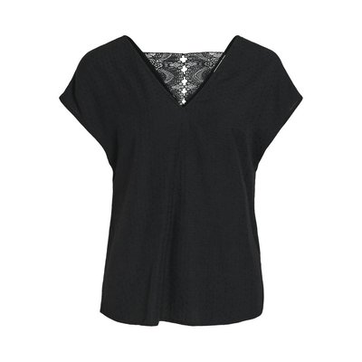 Blusa a maniche corte, dorso in pizzo VILA