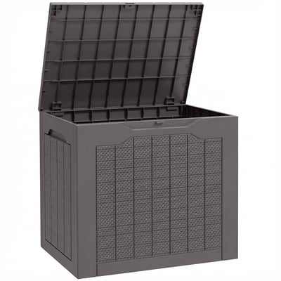 Boîte de rangement d'extérieur PP Gris foncé OUTSUNNY