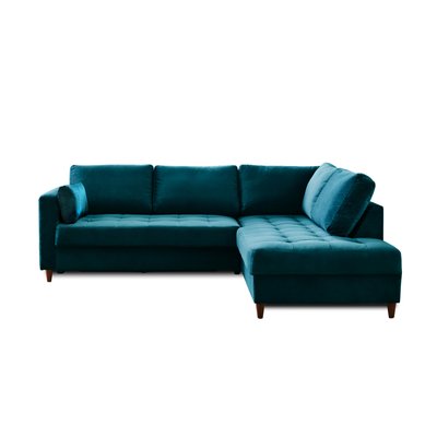 Canapé d'Angle Convertible en Velours 5 places - ANNA LISA DESIGN