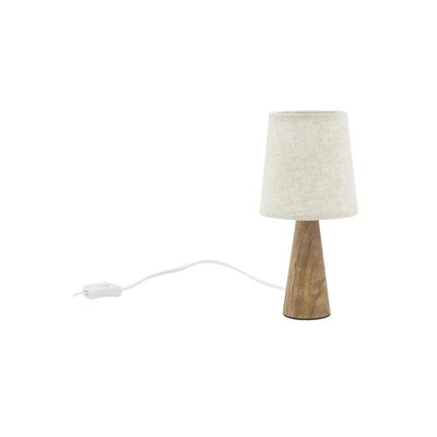 Mini lampe à pied en paulownia et abat-jour écru AUBRY GASPARD