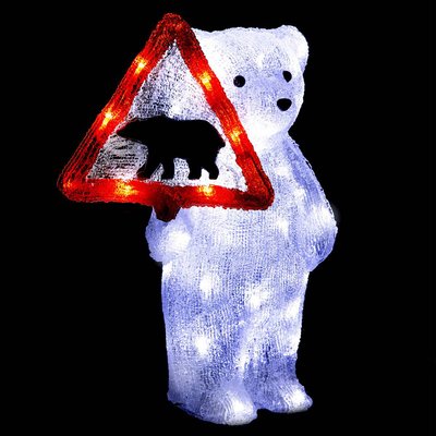 Ours lumineux extérieur H40cm 50 LED à panneau solaire FEERIC LIGHTS & CHRISTMAS