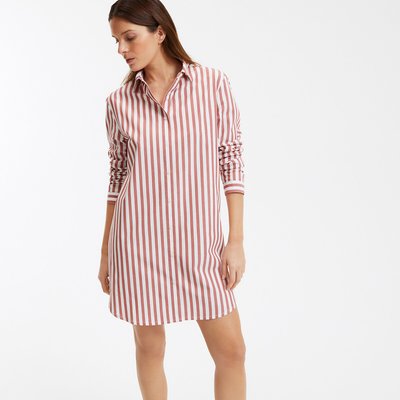 Chemise de nuit en popeline rayée LA REDOUTE COLLECTIONS