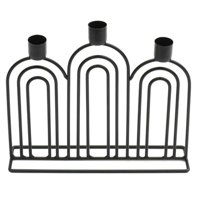 Bougeoir 3 bougies en fer Abstract JARDINDECO