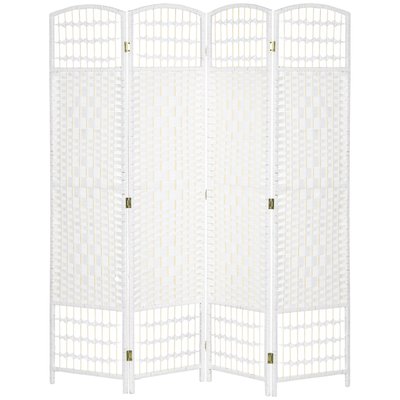 Séparateur de pièces 4 panneaux pliables blanc paille HOMCOM