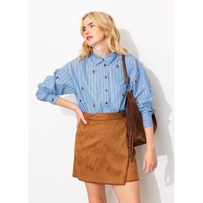 Chemise oversize rayée brodée PROMOD